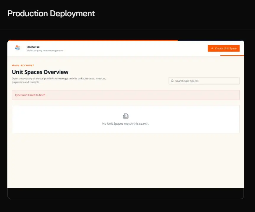 Unitwise project interface